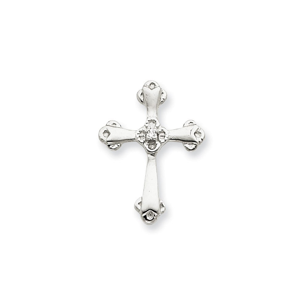 14k white gold aa real diamond cross pendant xp3402aa