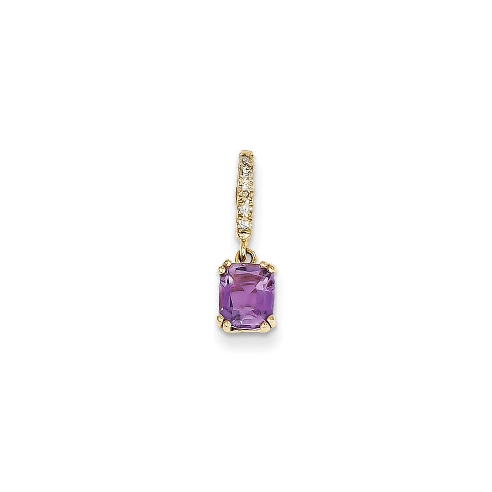 14k yellow gold real diamond and amethyst pendant xp3891am aa