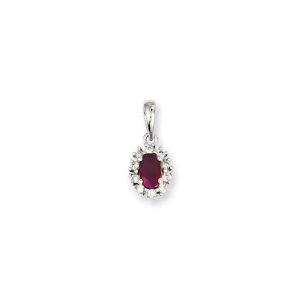 14k white gold real diamond ruby pendant xp4024r aa