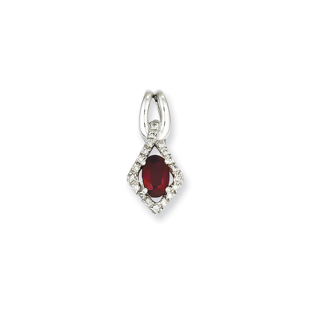 14k white gold real diamond ruby pendant xp4033r aa