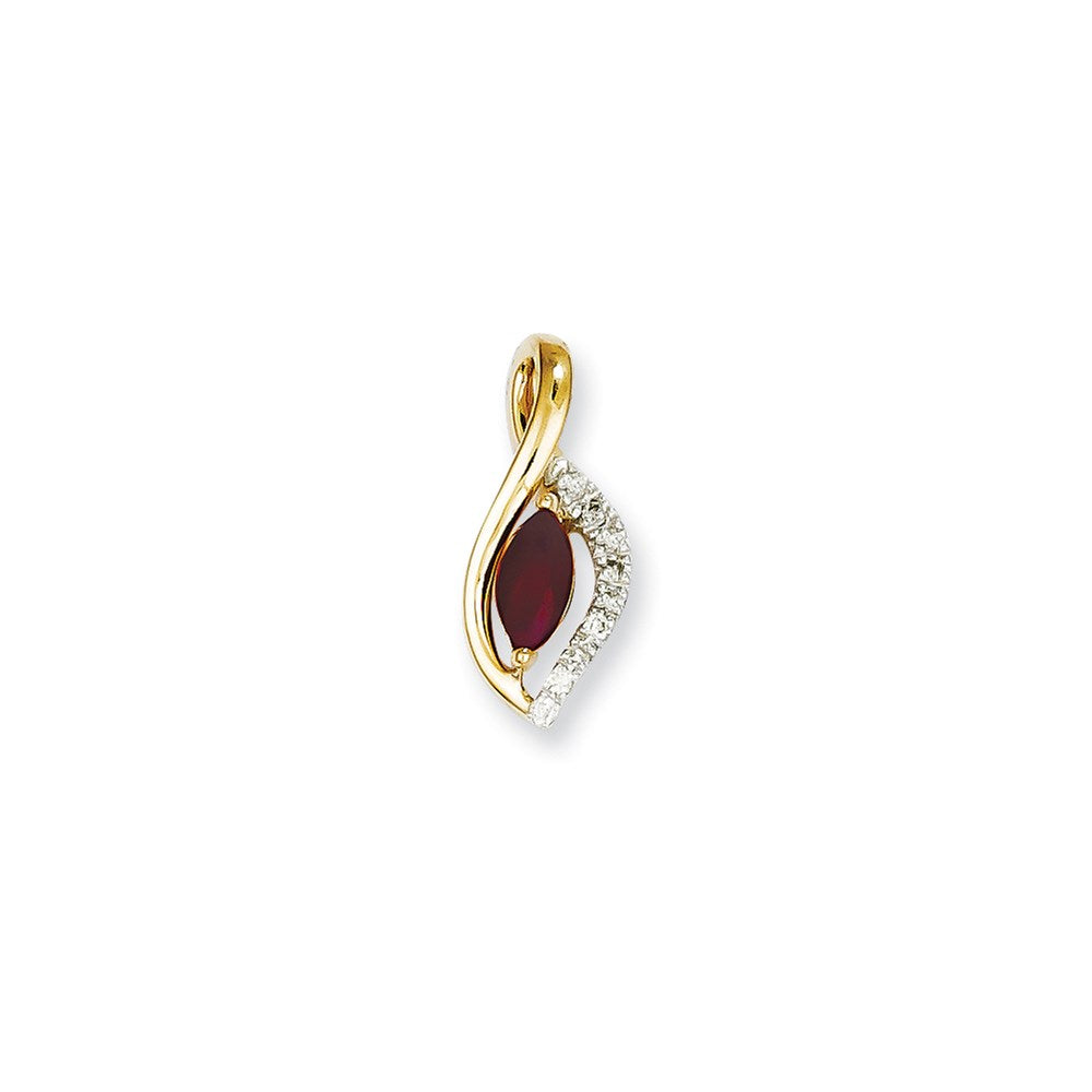 14k yellow gold real diamond ruby pendant xp4034r aa