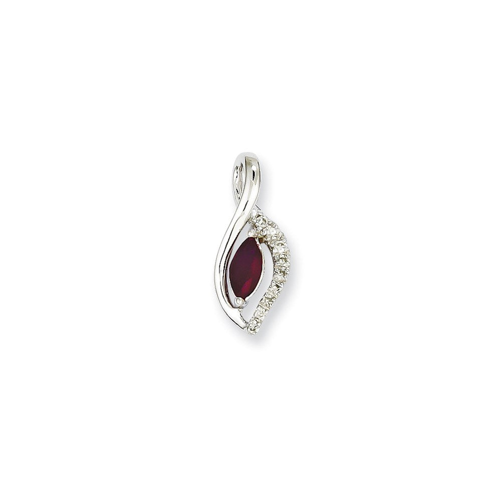 14k white gold real diamond ruby pendant xp4035r aa