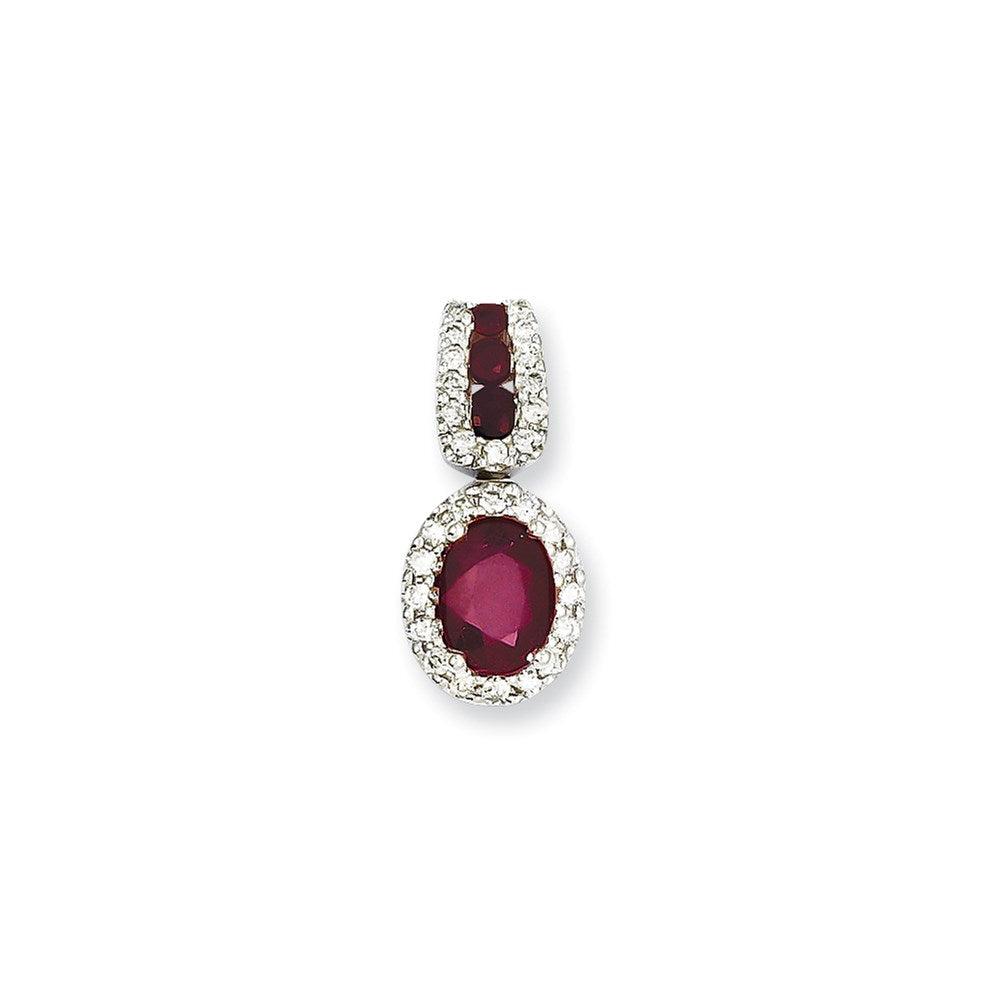 14k white gold real diamond ruby pendant xp4050r aa