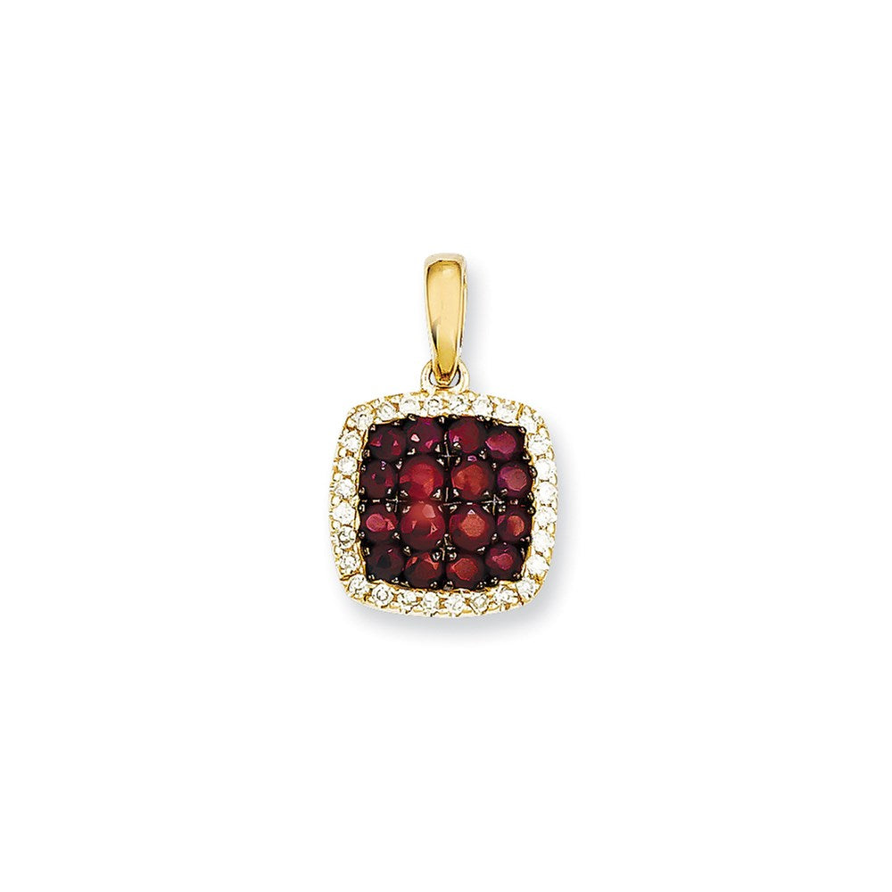 14k yellow gold real diamond ruby pendant xp4057r aa