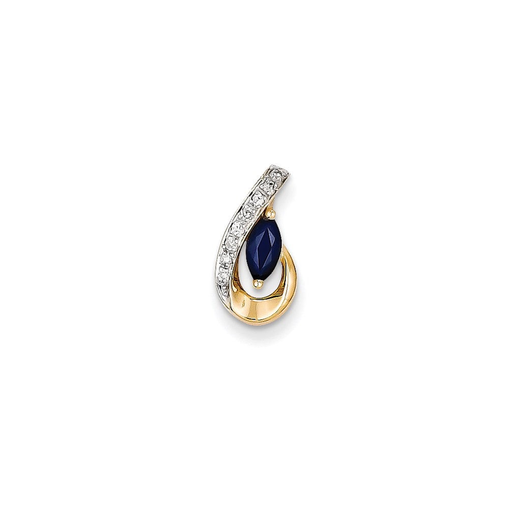 14k yellow gold real diamond sapphire pendant xp4116s aa