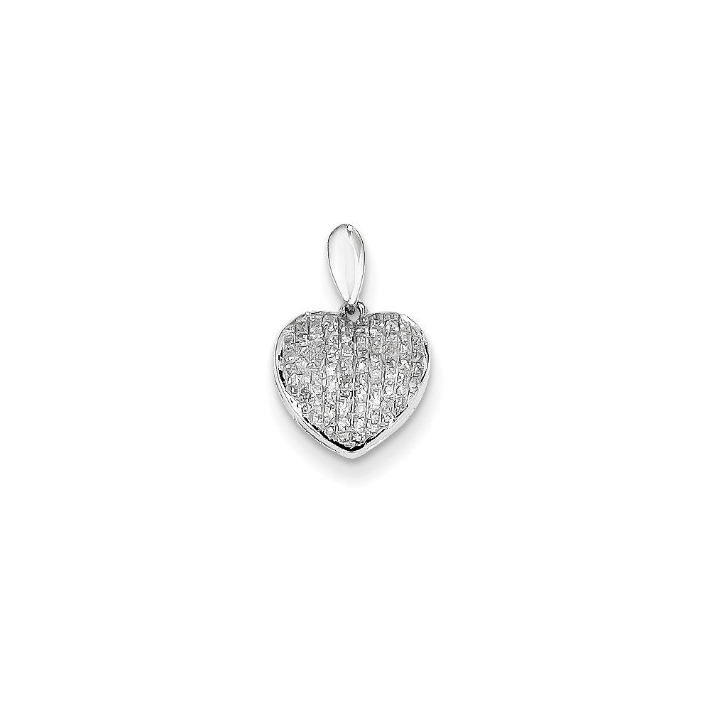 14k white gold real diamond heart shaped pendant xp4390aa