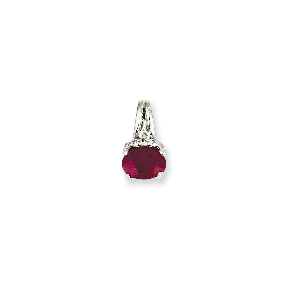 14k white gold real diamond ruby pendant xp4473r aa