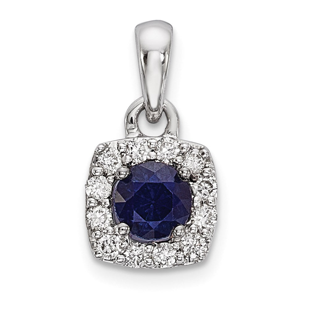 14k white gold real diamond sapphire pendant xp5091s a