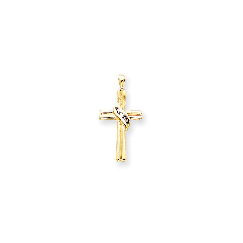 14k AA Diamond Cross Pendant