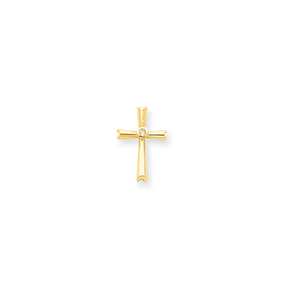 14k AA Diamond Cross Pendant
