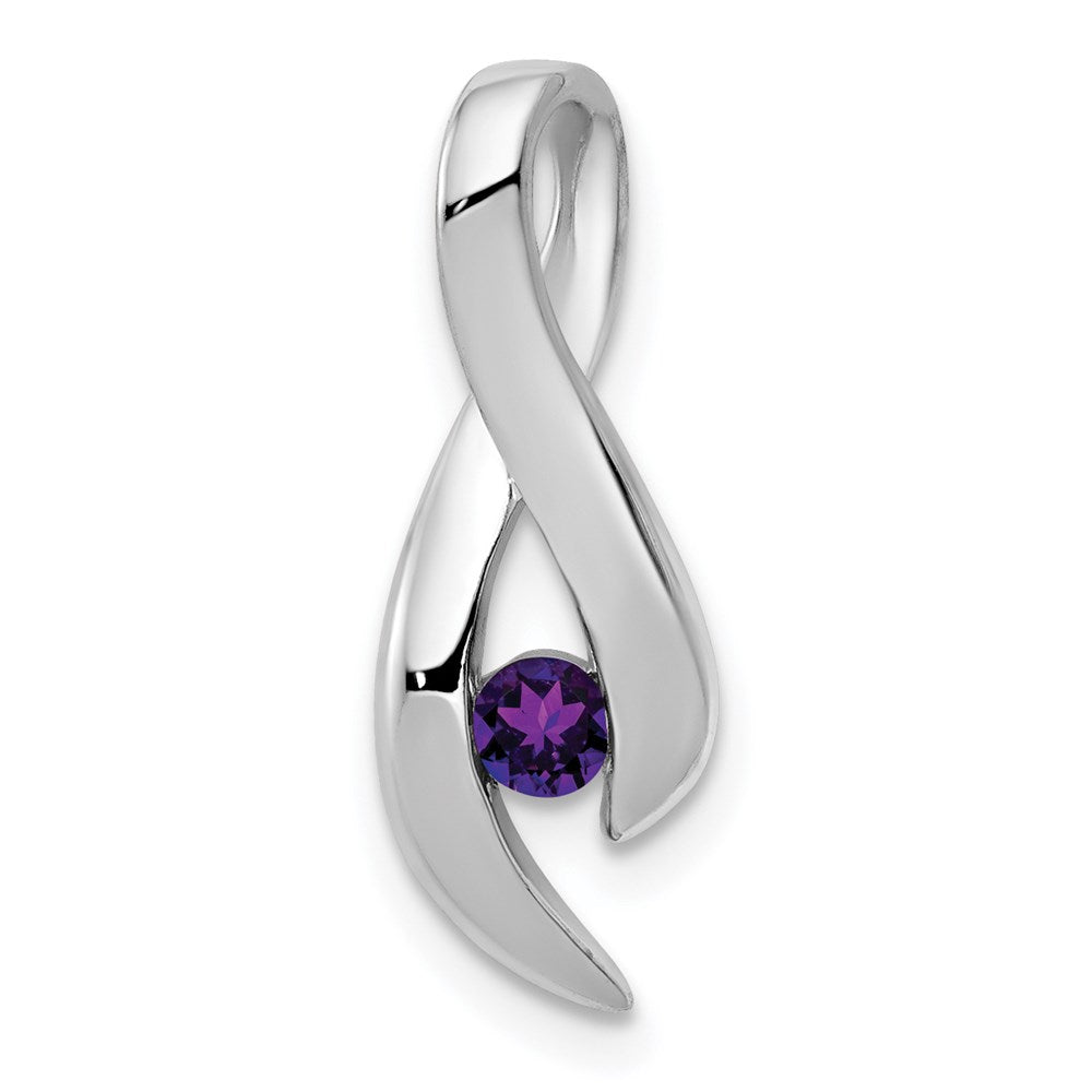 14k white gold 3mm amethyst pendant xp951am