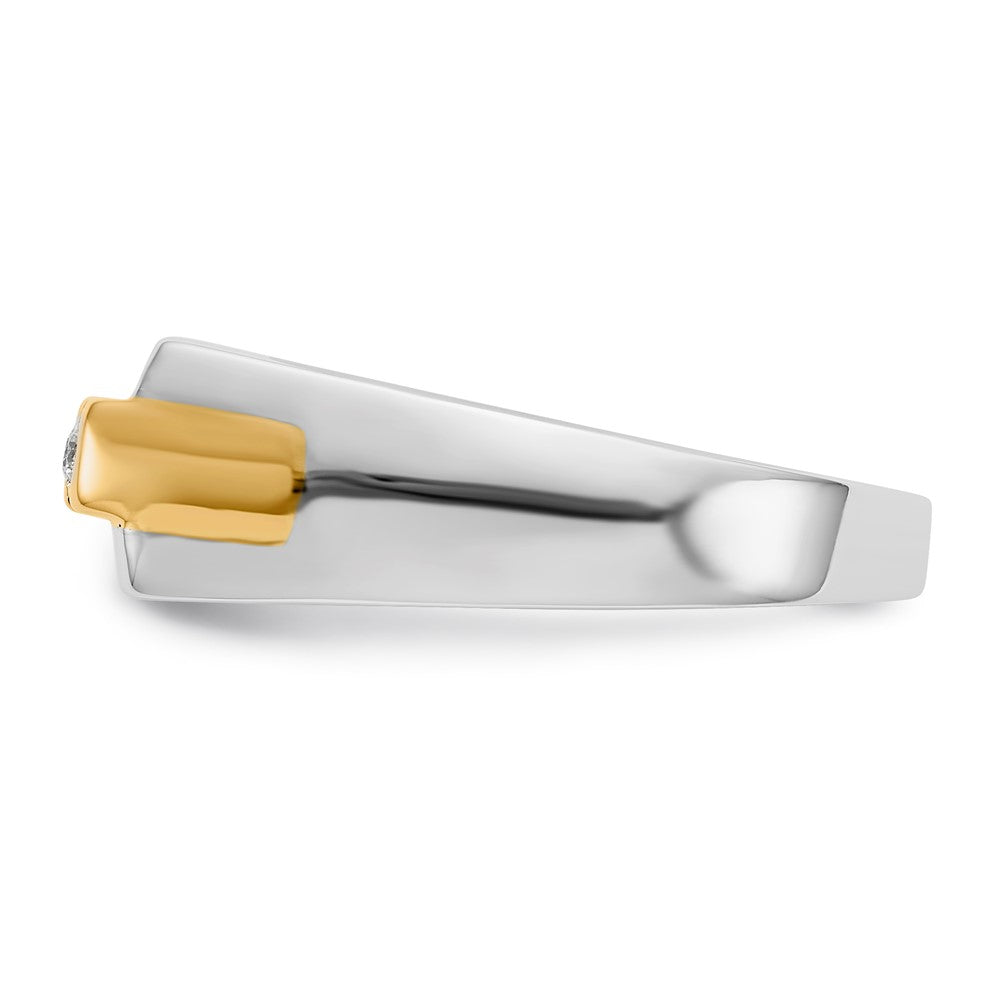 14k Two-Tone Gold Real Diamond Men's Ring