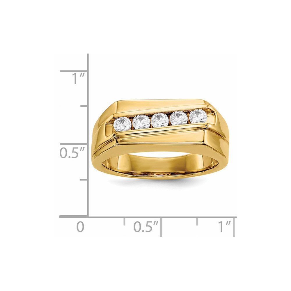 14k yellow gold real diamond mens ring y13813a
