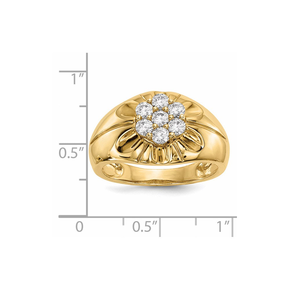 14k yellow gold real diamond mens ring y13815a