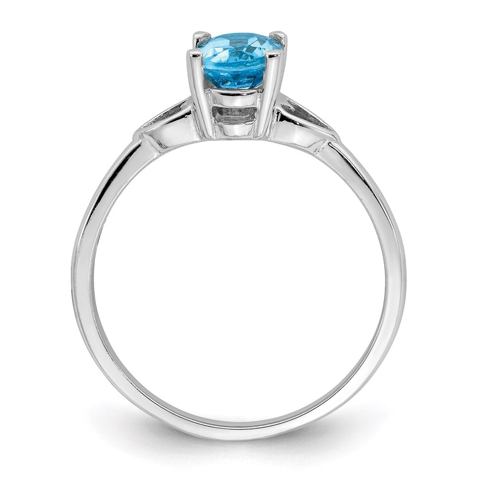 14k white gold 7x5mm oval blue topaz checker ring y2194bc