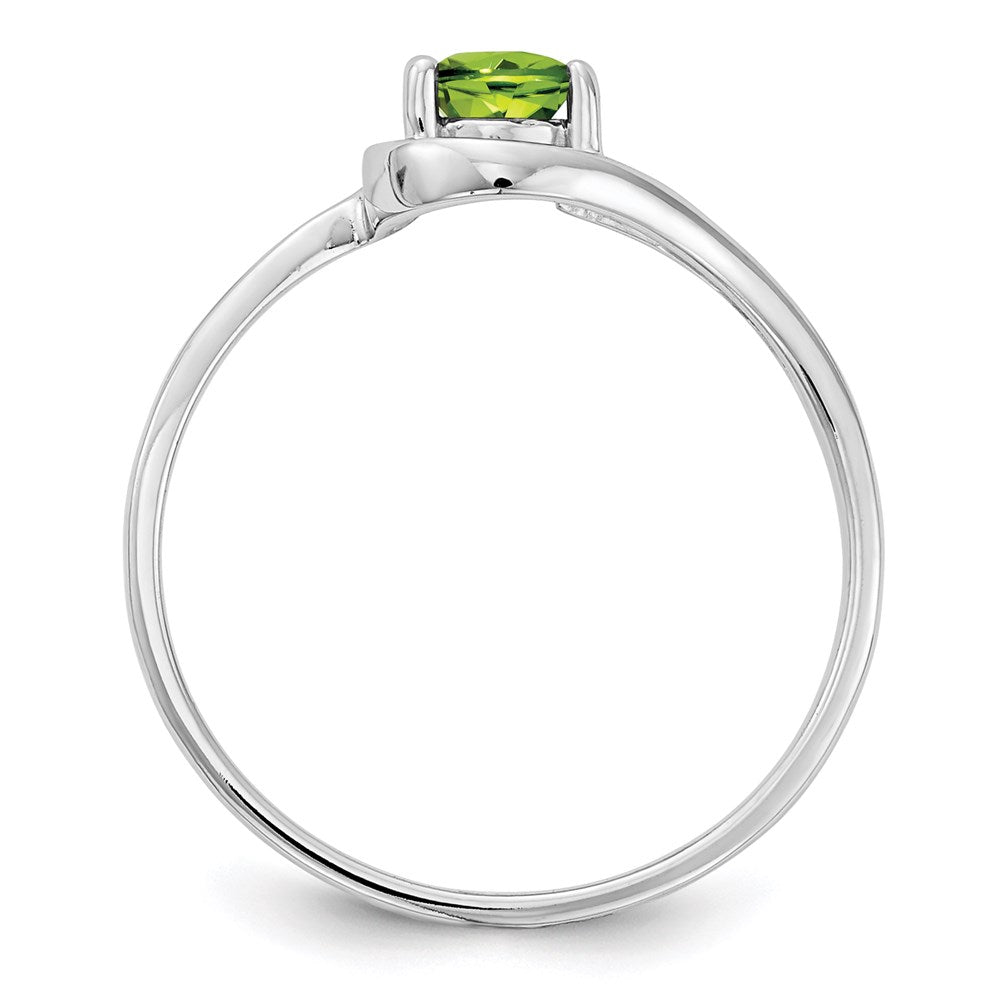 14k white gold 6x4mm pear peridot ring y4627pe