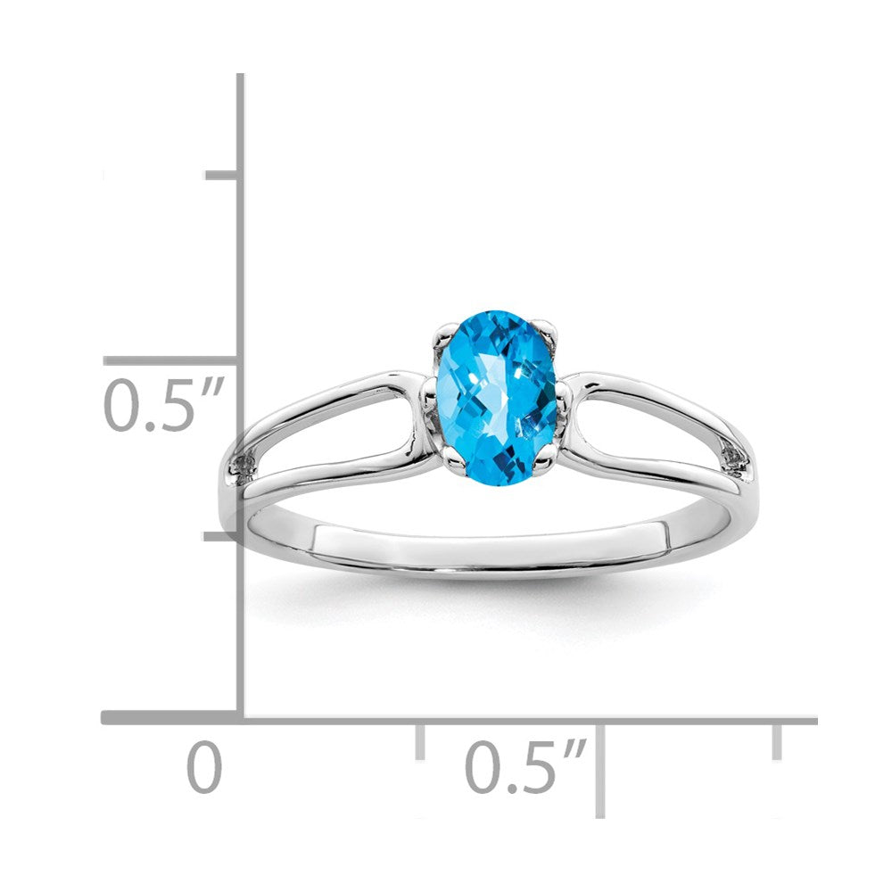 14k white gold 6x4mm oval blue topaz checker ring y4634bc