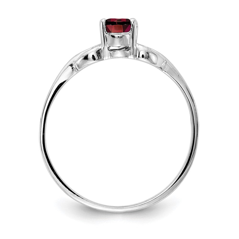 14k white gold 6x4mm oval garnet ring y4662ga