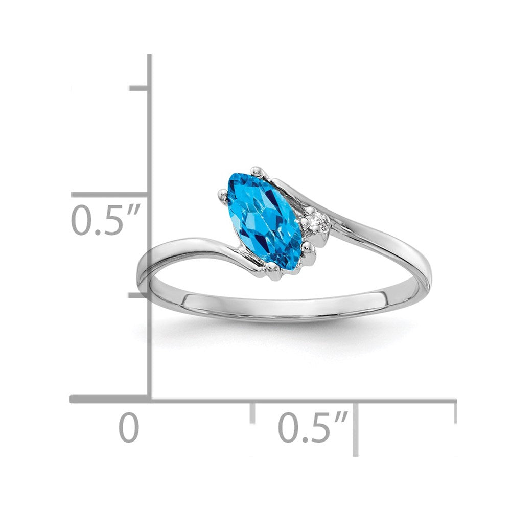 14k white gold 7x3 5mm marquise blue topaz a real diamond ring y4746bt a