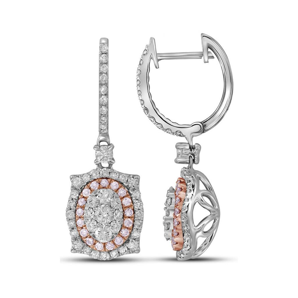 1 1/3CTW-Diamond PINK EARRINGS