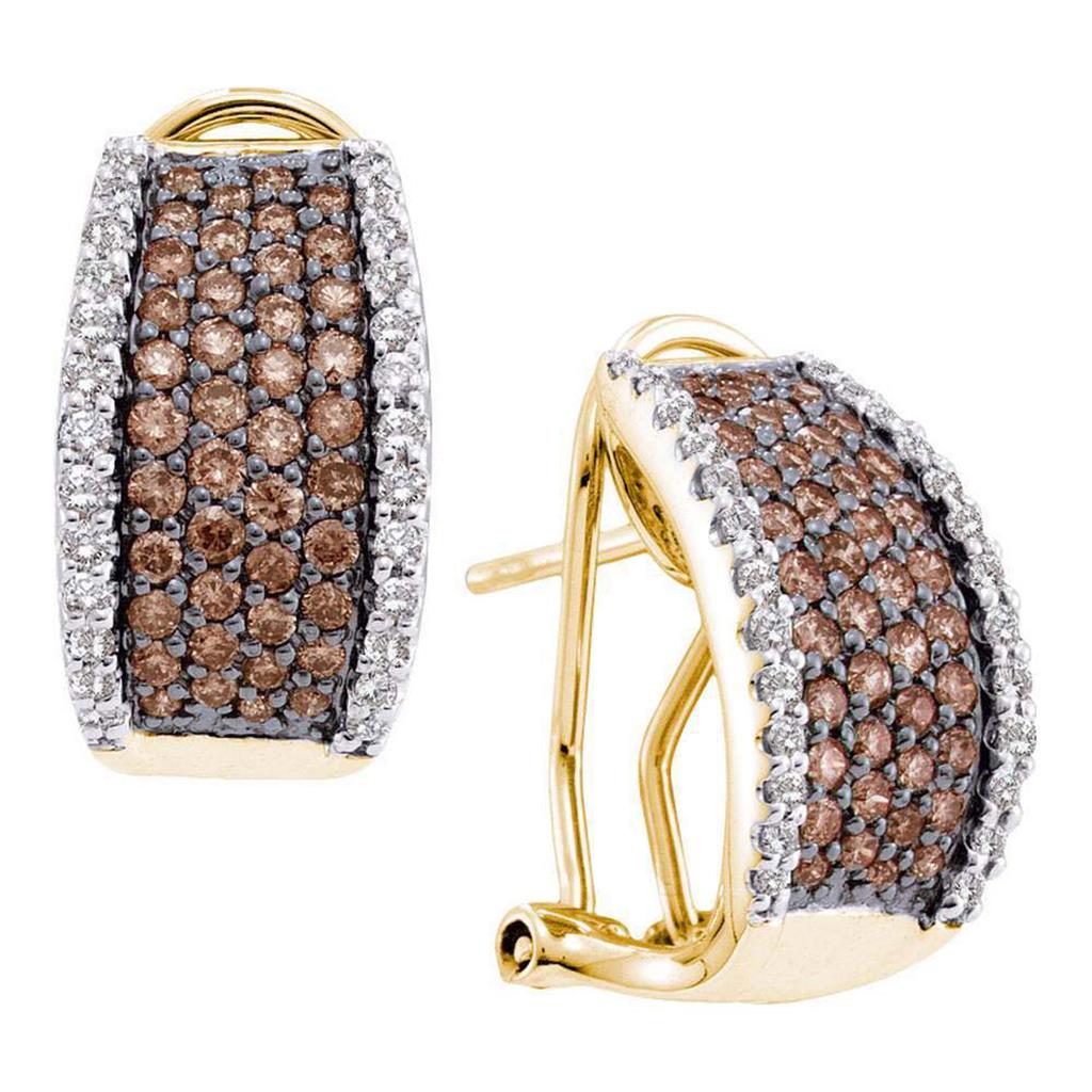 1 1/2CTW-Diamond NATURAL BROWN EARRING