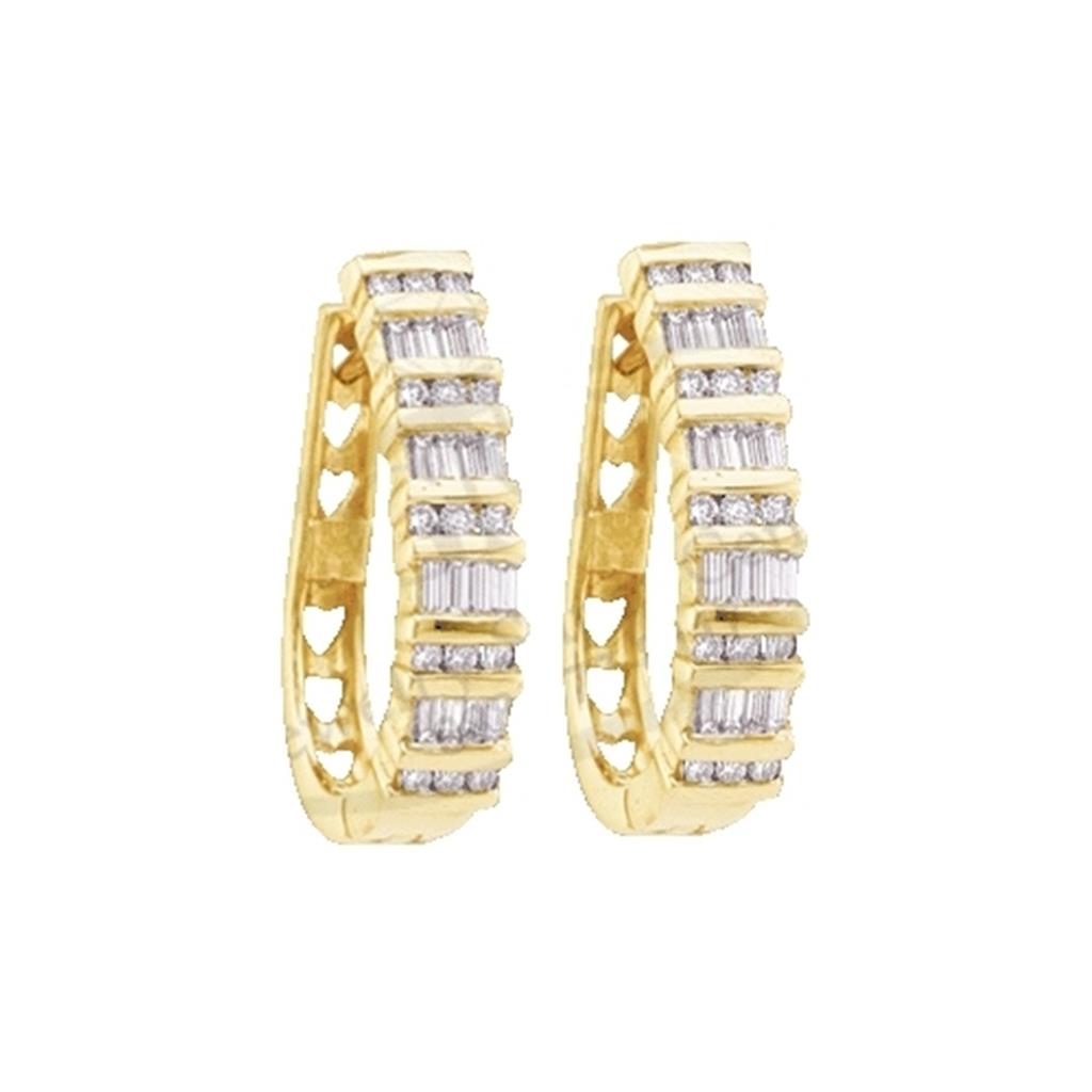 1 CTW-Diamond FASHION HIGH HOOPS EARRING