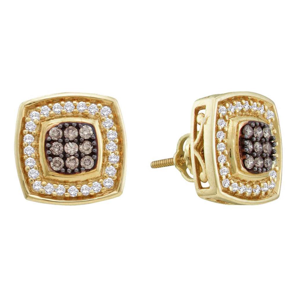 1/2CTW-Diamond NATURAL BROWN EARRING