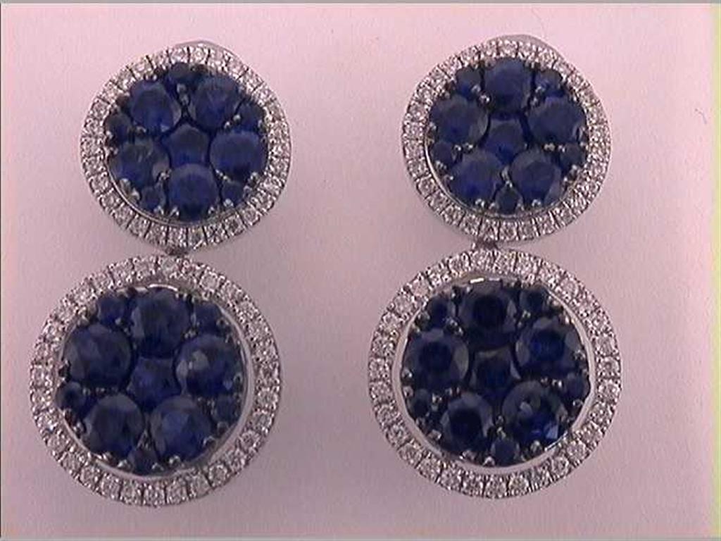 1/2CTW-Diamond 3 CTW-SAPPHIRE EARRINGS