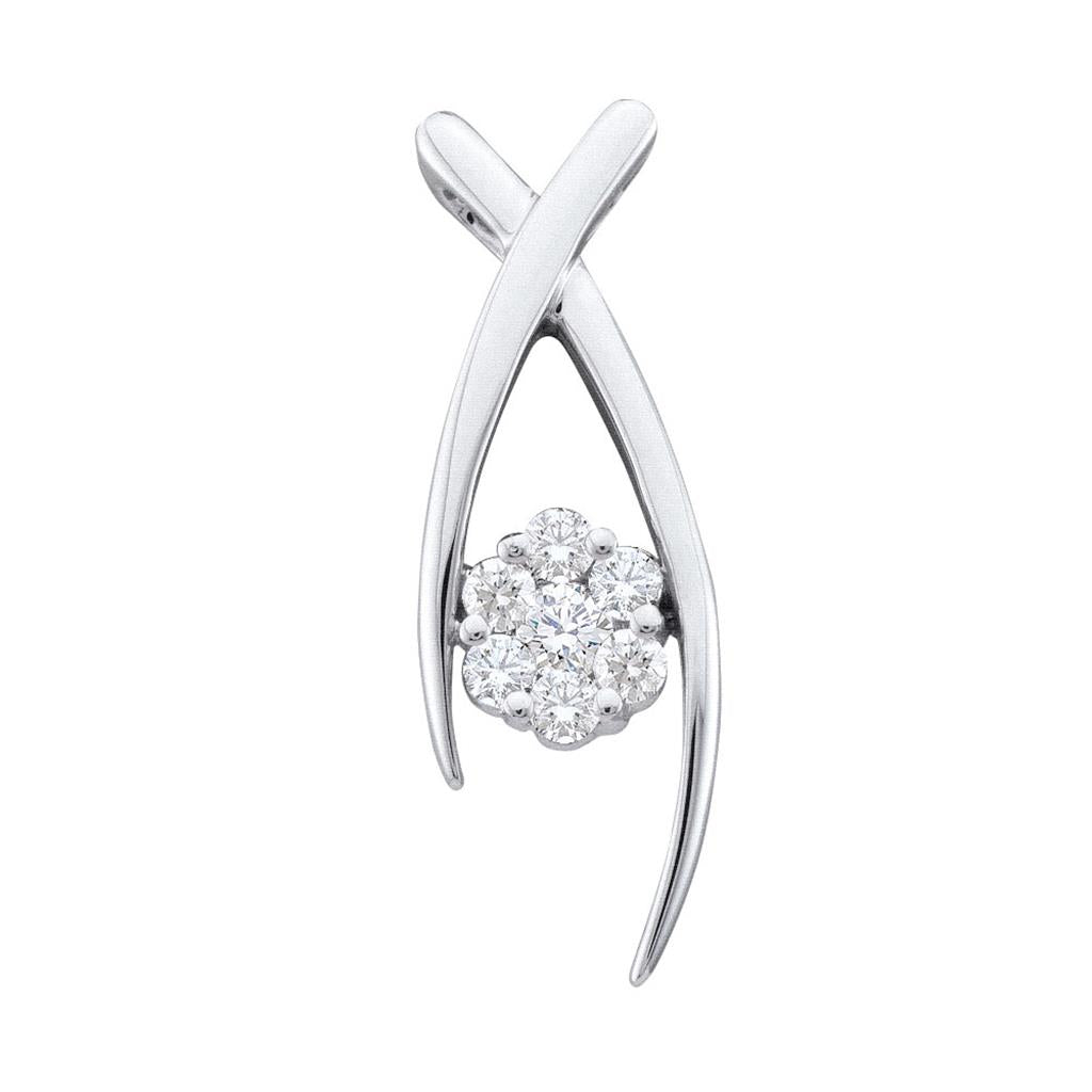 1/4CT-Diamond FLOWER PENDANT