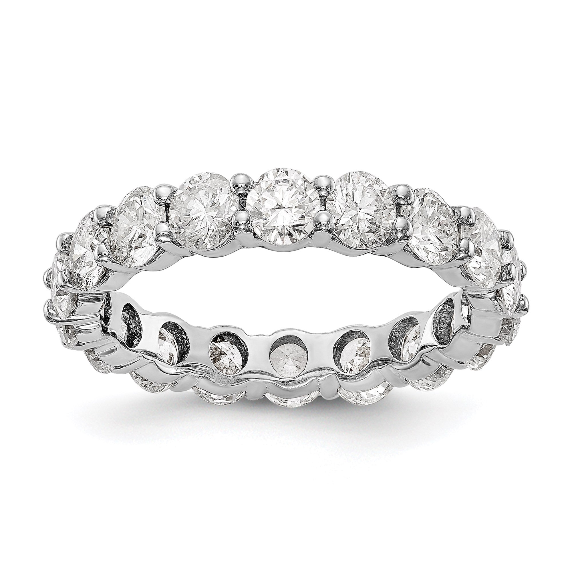 4.0 Ct. Natural Diamond Womens Eternity Anniversary Wedding Band Ring in 14k White Gold