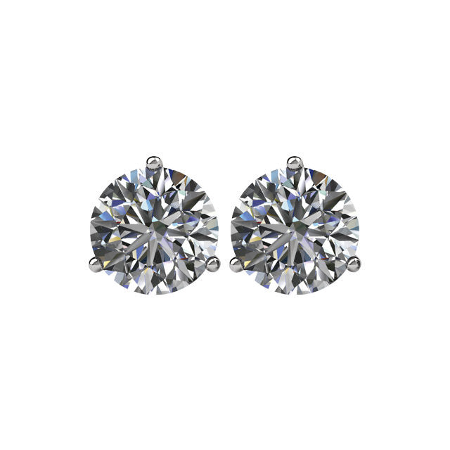 2 CTW Diamond Threaded Post Earrings in 14kt White Gold
