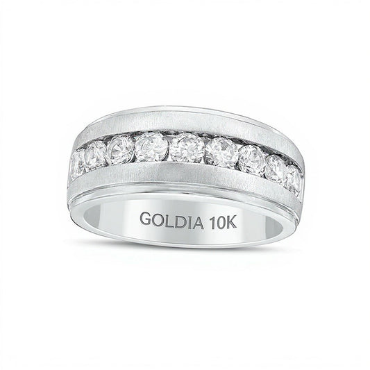 1.5 CT. TW Diamond Nine Stone Wedding Band in 10K White Gold