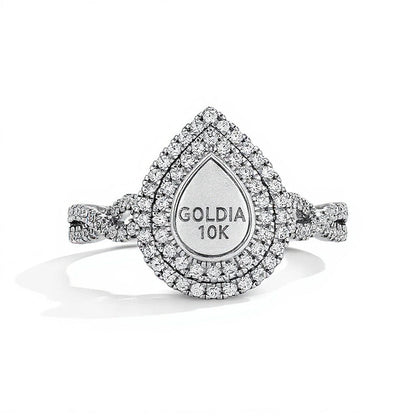 0.5 CT. TW Multi-Diamond Double Frame Engagement Ring in 10K White Gold