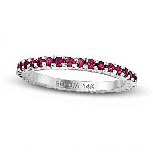 Ruby Eternity Band in 14K White Gold