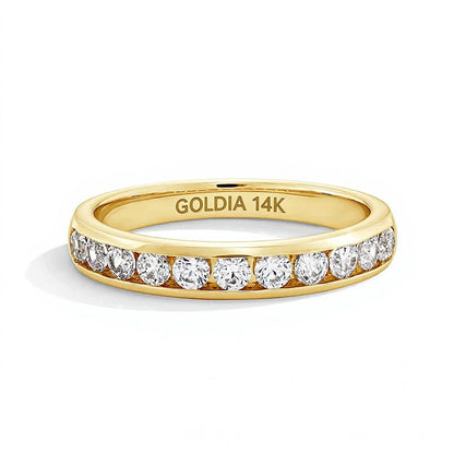 0.5 CT. TW Diamond Channel-Set Eleven Stone Band in 14K Gold