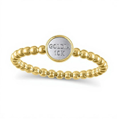 0.1 CT. TW Round Multi-Diamond Bead Shank Ring in 10K Gold