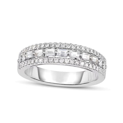 0.63 CT. TW Diamond Multi-Row Band in 14K White Gold