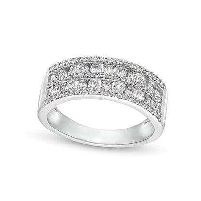 0.75 CT. TW Diamond Multi-Row Band in 10K White Gold