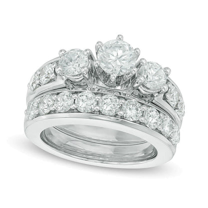 2.75 CT. TW Diamond Past Present FutureÂ® Bridal Set in 14K White Gold