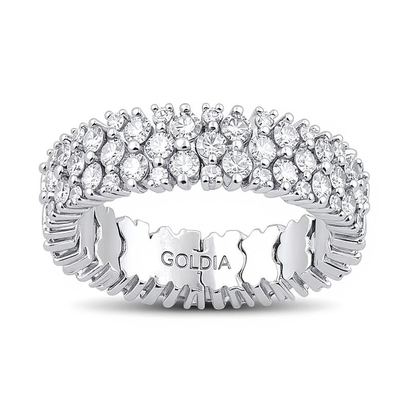 2.5 CT. TW Diamond Multi-Row Stretch Ring in 10K White Gold