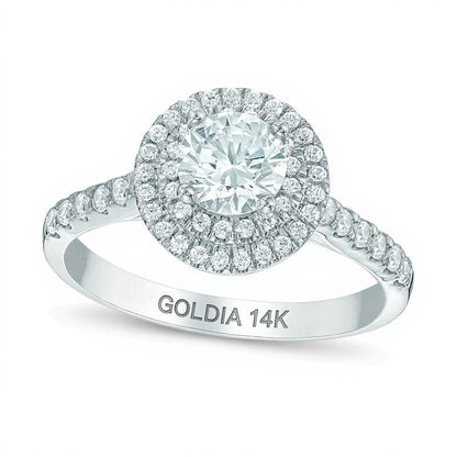 1.2 CT. TW Diamond Double Frame Engagement Ring in 14K White Gold
