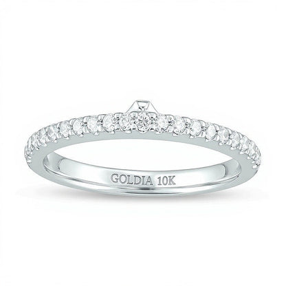 0.75 CT. TW Composite Diamond Pear-Shaped Frame Engagement Ring in 10K White Gold