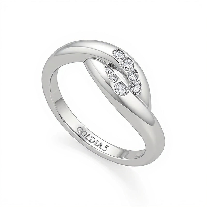 0.2 CT. TW Diamond Swirl Bypass Ring in Sterling Silver