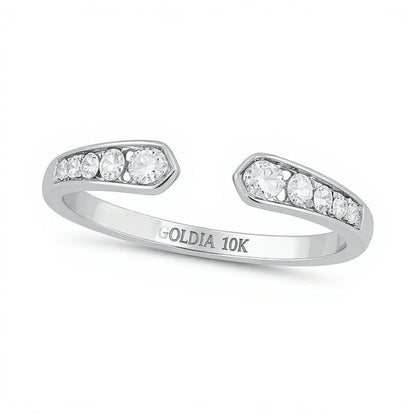 0.2 CT. TW Diamond Graduated Open Shank Stackable Band in 10K White Gold