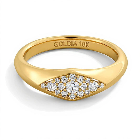 0.25 CT. TW Lab-Grown Multi-Diamond Geometric Ring in 10K Gold (F/VS2)