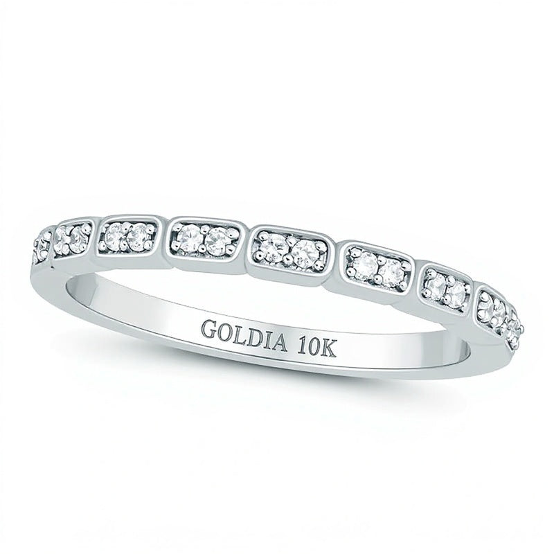 0.13 CT. TW Diamond Duos Anniversary Band in 10K White Gold