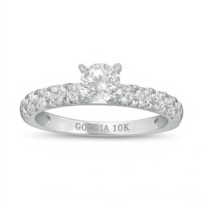 1.0 CT. TW Diamond Engagement Ring in 10K White Gold