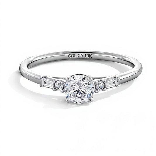0.5 CT. TW Lab-Grown Diamond Five Stone Promise Ring in 10K White Gold (F/SI2)