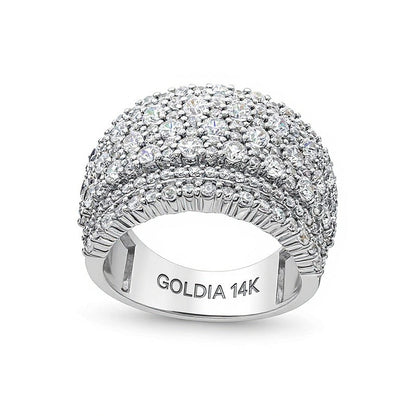 2.5 CT. TW Diamond Edge Multi-Row Band in 14K White Gold