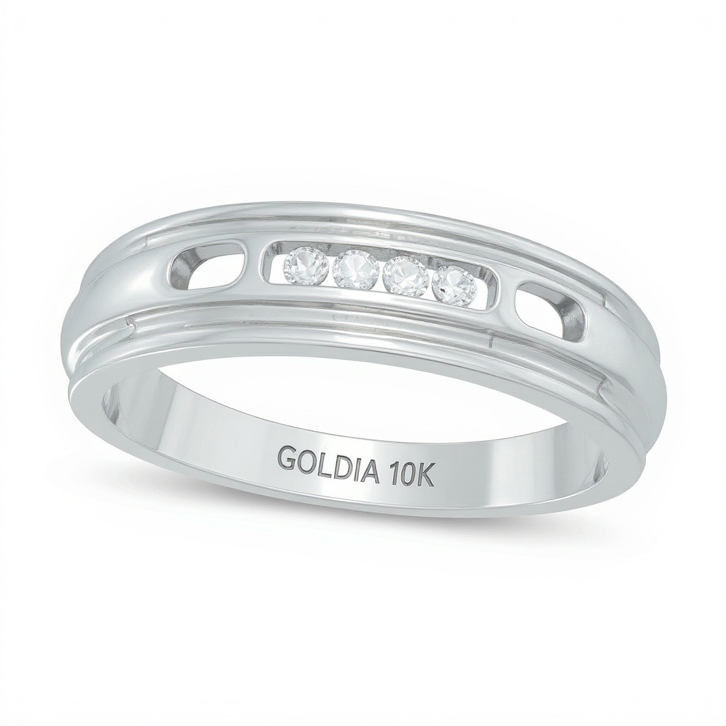 0.25 CT. TW Diamond Wedding Band in 10K White Gold